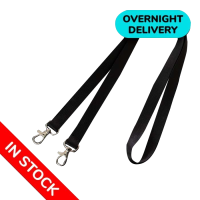 In Stock Black 15mm Double Ended Lanyard