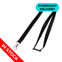 In Stock Black 15mm Safety Release Lanyard