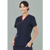 Classic Womens Contrast Crossover Scrub Top