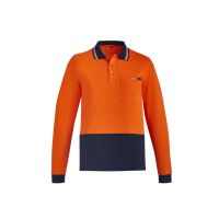Mens Hi Vis Cotton Long Sleeve Polo