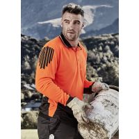Mens Hi Vis Flux Long Sleeve Polo
