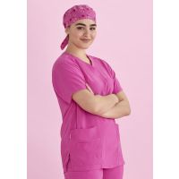 Unisex Pink Printed Scrub Cap