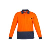 Mens Hi Vis Comfort Back Long Sleeve Polo
