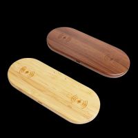 Dual Wireless Bamboo Charging Pad