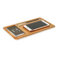Multifunctional Bamboo Wireless Charging Pad with Phone Holder
